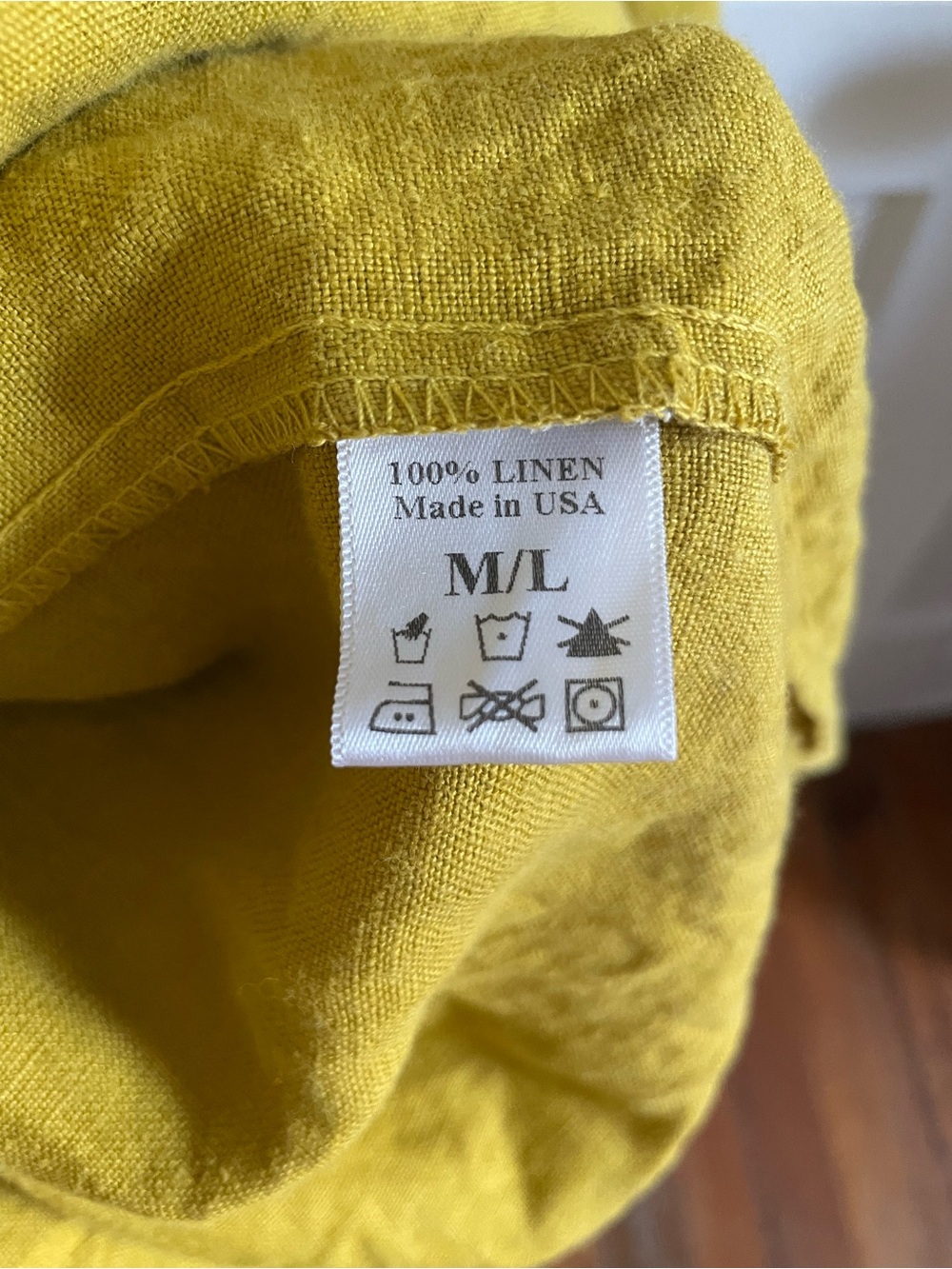 Blackcrane Goldenrod Linen Apron Midi Dress with Adjustable Straps Size M/L - Picture 4 of 4